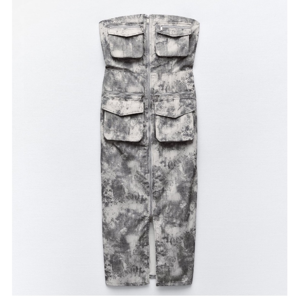 NEW! Zara Printed Cargo Dress with pockets - Picture 7 of 15